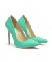 Обувки на ток - зелена кожа - 81246-A001, снимка 1