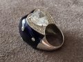 Стилен сребърен с емайл елегантен пръстен ПЛАНИНСКИ КРИСТАЛ, снимка 9