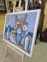Страхотна антикварна авторска майсторска картина масло , снимка 5