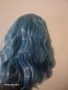 Синя вълниста перука с бритон, снимка 7