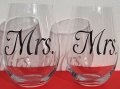 Декорирани стъклени чаши  Mrs., снимка 3