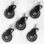 Комплект от 5 колелца за офис столове за твърд под 6.3 cm-10 mm 569997, снимка 3