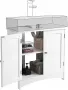Шкаф за баня, за мивка,бял, снимка 4