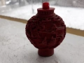 Старо китайско шишенце за парфюм лак цинобар Cinnabar Laquer, снимка 2