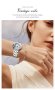 Sumcta Silver White 6697 Луксозен дамски кварцов часовник с метална верижка, снимка 2