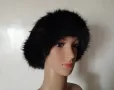 Дамска пухкава шапка в черен цвят, снимка 14
