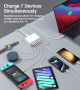 USB C 7-портов адаптер, бързо зарядно, 180 W за MacBook Pro/Air iPad Pro iPhone Galaxy S23 Note 20 , снимка 7