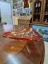 Красива антикварна купа фруктиера бомбониера цветно стъкло , снимка 1 - Антикварни и старинни предмети - 40503928