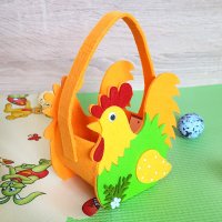 1418 Великденска кошничка за яйца и лакомства Кокошка, снимка 3 - Декорация за дома - 28121948
