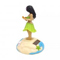 Момиче с китара Хавайка Хавайско Тропическо Соларна танцуваща играчка фигурка украса торта сувенир, снимка 5 - Други - 38997861
