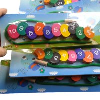 Дървени числа Гъсеничка с връв за нанизване / детска игра от дърво, снимка 2 - Образователни игри - 36531033