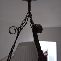 Стар полилей от ковано желязо, снимка 10 - Лампи за таван - 43952225