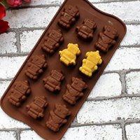 12 Роботи роботчета човечета силиконов молд форма за украса с фондан гипс сапун шоколад бонбони желе, снимка 1 - Форми - 26996458