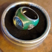 Масивен сребърен пръстен с аквамарин, снимка 12 - Пръстени - 43597275