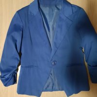 Синьо вталено сако S/M размер, снимка 2 - Сака - 38363446