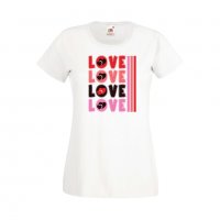 Дамска тениска Свети Валентин LOVE LOVE LOVE 3, снимка 3 - Тениски - 35648204