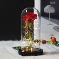 Роза в стъкленица с лед светлина, снимка 9 - Подаръци за жени - 27758639