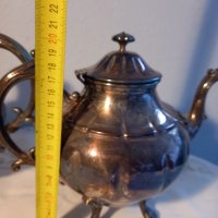 Посребрени ретро чайници, латиера и захарница , снимка 5 - Декорация за дома - 35644699