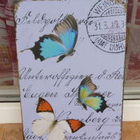 Метална табела пеперуди цветни летят животни свят въздух, снимка 1 - Декорация за дома - 44866583