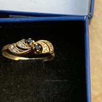 златен пръстен със сапфири, снимка 2 - Пръстени - 43759385