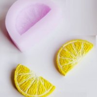Резен парче цитрус плод лимон портокал мандарина силиконов молд форма фондан гипс декор, снимка 1 - Форми - 38539816
