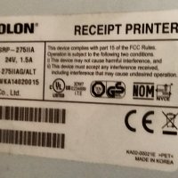 Мини принтерът за касови бележки BIXOLON SRP-275 II A, снимка 12 - Принтери, копири, скенери - 43406261