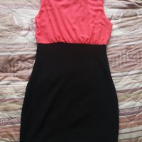 Нова рокля черно с коралово S размер, снимка 3 - Рокли - 37534660