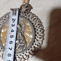 Панагия богородица медальон икона религия метална, снимка 7 - Антикварни и старинни предмети - 43382972
