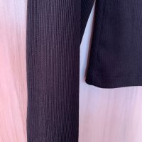 Черна рипс блуза, снимка 5 - Блузи с дълъг ръкав и пуловери - 43293629