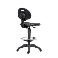 Работен офис стол с полиуретан-степенка/ринг за крака и висок амортисьор,подлакътници,дълго , снимка 3 - Столове за офис - 43422126
