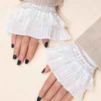 Стилни под ръкави с дантела и тюл в бяло - 4 бр. различни модела, снимка 6 - Блузи с дълъг ръкав и пуловери - 35325785