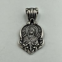 Сребърен медальон със Света Богородица Седмострелна,с връзка, снимка 7 - Колиета, медальони, синджири - 32244694