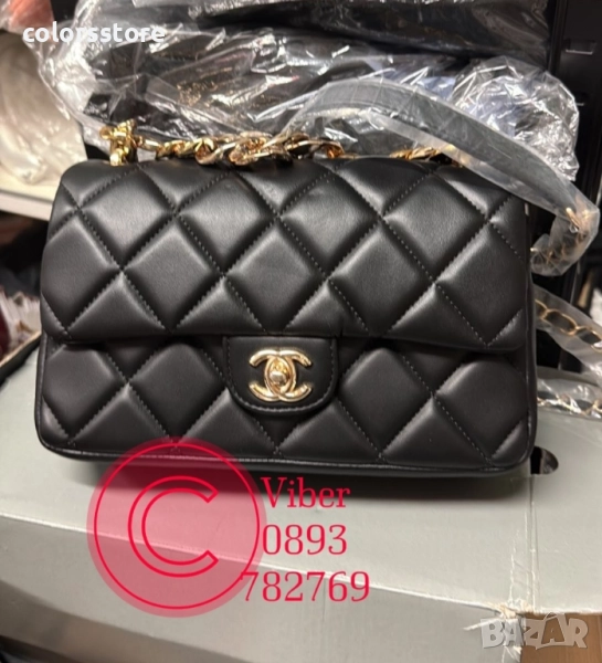 Луксозна Черна чанта Ch****/BR291x, снимка 1