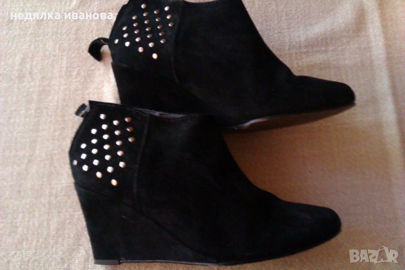 5TH Avenue-Дамски боти платформи естествен велур, снимка 1