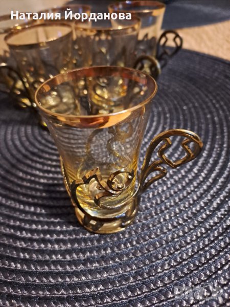 Оригинални  руски чаши с метална подложка , снимка 1
