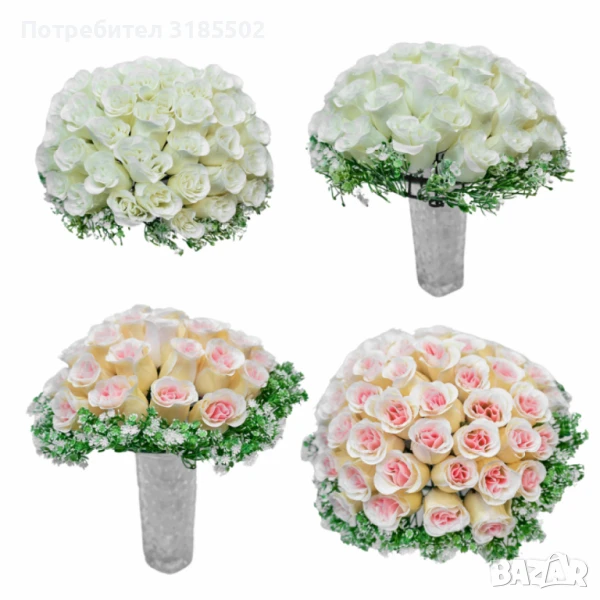 Елегантен букет от изкуствени рози, снимка 1