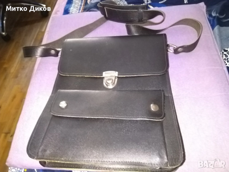 Командирска чанта естествена кожа като нова 280х225мм, снимка 1