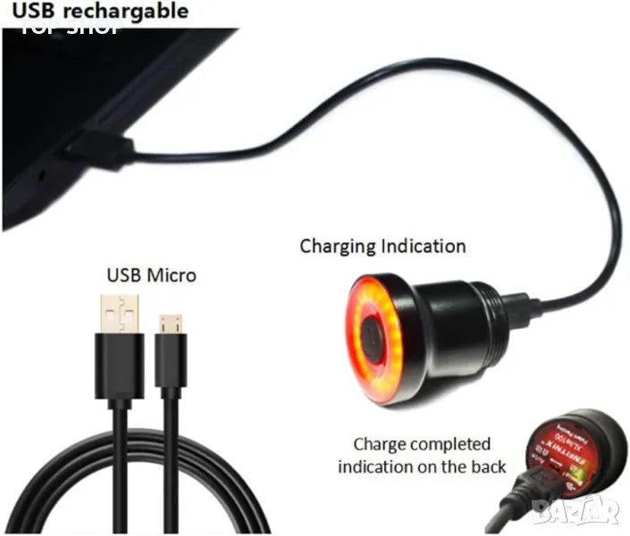 Велосипедна светлина ENFITNIX Xlite100, задна светлина за велосипед, автоматичен старт/стоп, сензор, снимка 1