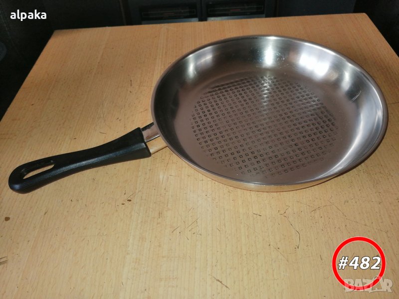 Продавам български масивен тиган, алпака, двойно дъно #482, снимка 1