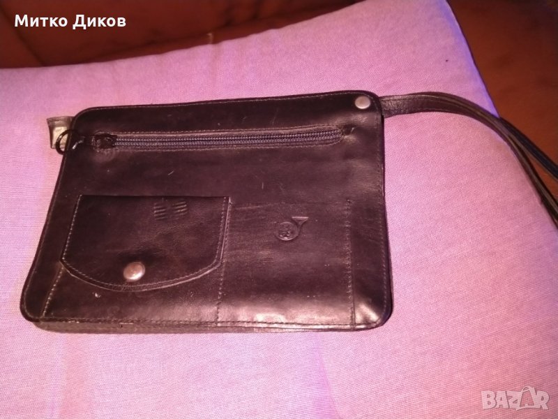 Чанта за ръка от Соца-Български пощи естествена кожа, снимка 1