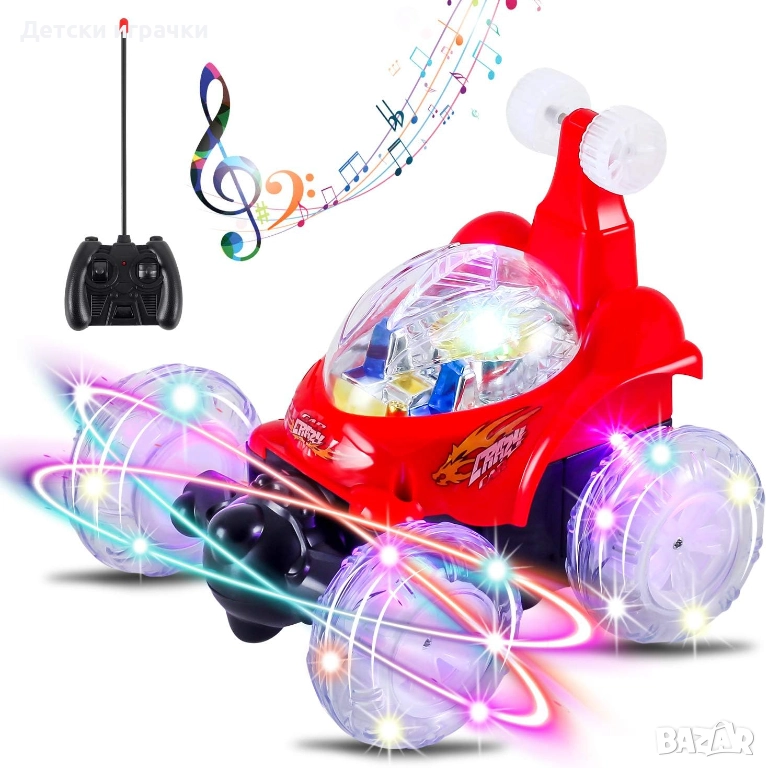 Луда кола с дистанционно управление 360, със светлини и звуци , снимка 1