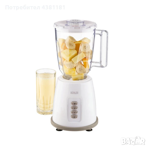 Блендер, 500W, 1.5 л, пласт.кана, сив, снимка 1