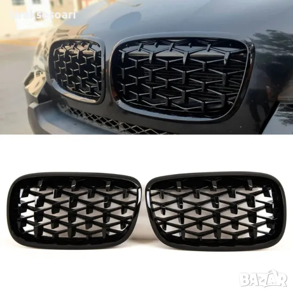 Бъбреци с DiamoБъбреци с Diamond style черен лак за BMW серия X5 X6 E70 E71 2006, 2013, снимка 1