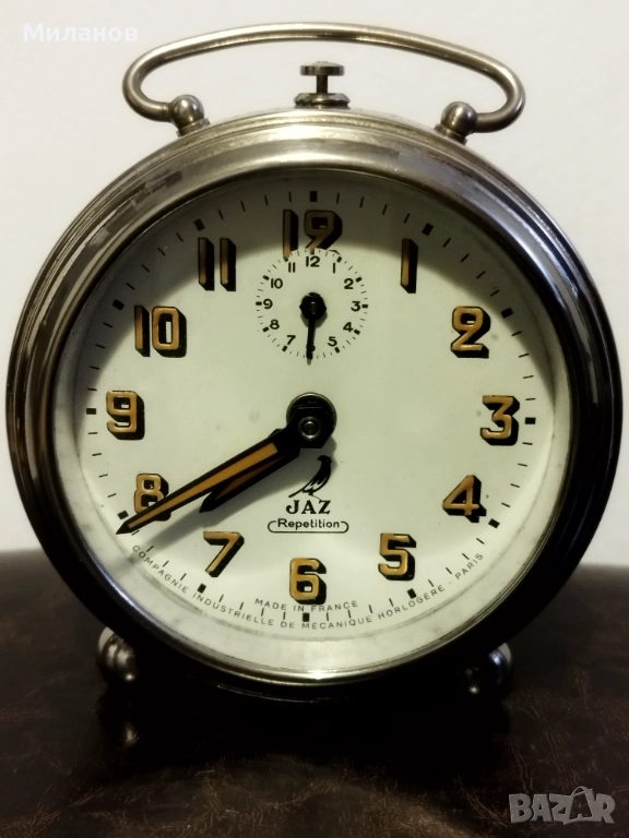 Стар механичен будилник, настолен часовник, снимка 1