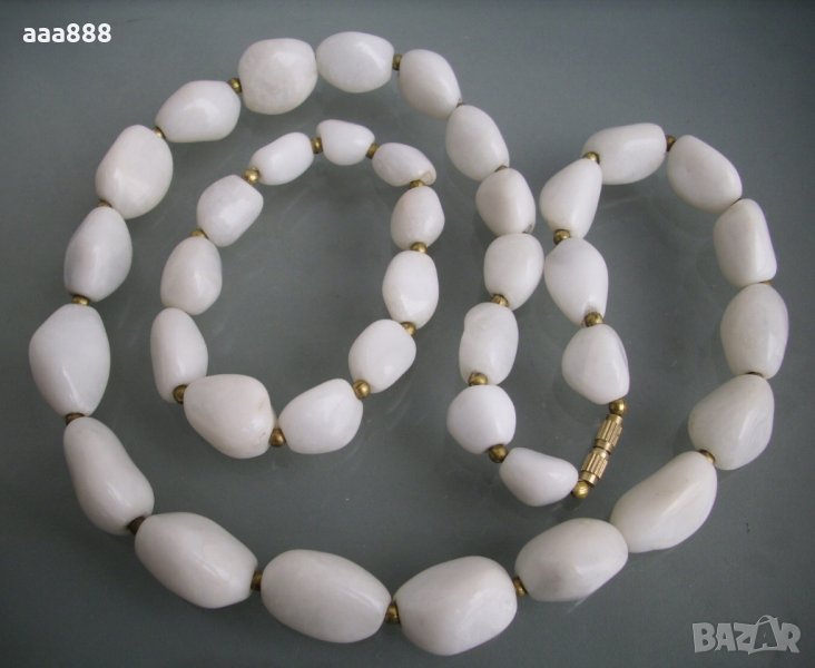 Колие и гривна бял ахат, снимка 1