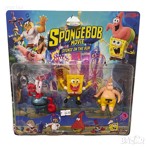 Фигурки Spongebob, топери за торта Спончбоб, 3 броя 381045, снимка 1