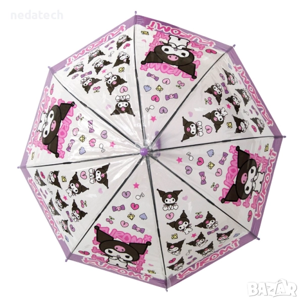 Детски чадър Kuromi, Розов, 66см., снимка 1