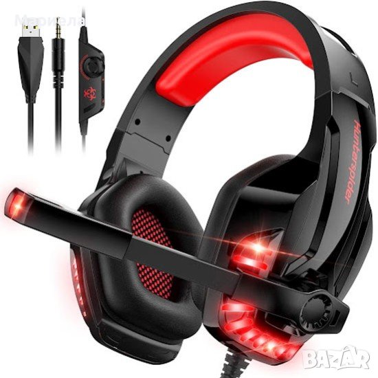 Hunterspider PRO V-6 Gaming Headset Stereo Gaming Headset за PS4, PC, Xbox One, снимка 1