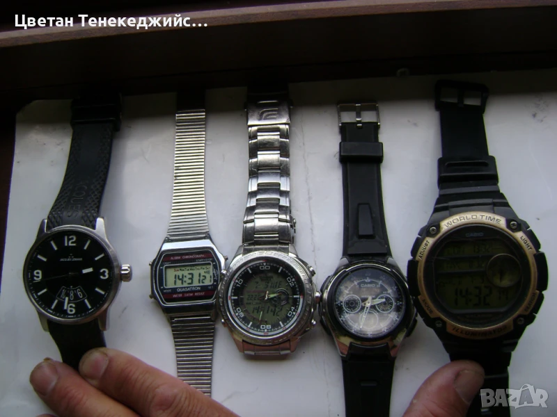 Продавам 5 броя кварцови часовника Jaques Lemans,Quasatron,Casio, снимка 1