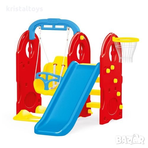 DOLU Игрален център с пързалка, люлка и баскетболен кош 4 в 1 - 3023, снимка 1